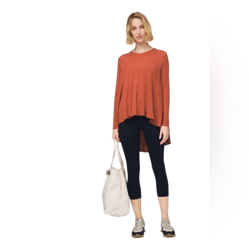 Lululemon Dare to Drape Long Sleeve Rustic Clay Brick Top Large